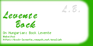 levente bock business card